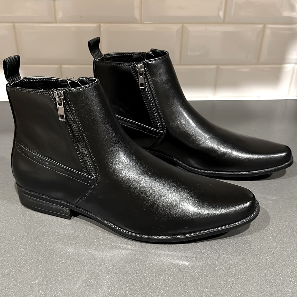 Black ASOS Chelsea Boot Double Zipper